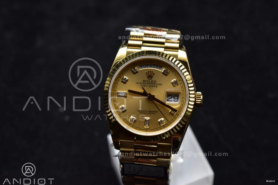 with Best Edition Bracelet YG President Gold Dial V5 Weight) Diamond (Gain 904L vr3255 DayDate QF Steel on 36 Square 0118